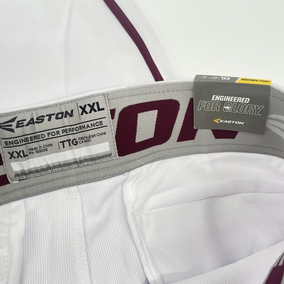 NWT 2 Pair Easton Baseball Pants Pro Plus Piped Knicker Men XXL 40"-41" White - Picture 4 of 7